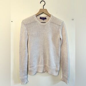 Ralph Lauren Purple Label Silk Cashmere Knit Sweater cream fall quiet luxury